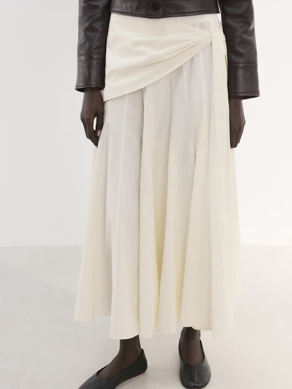 Mango Cream Wrap A-Line Maxi Skirt A-LINE SKIRT WITH SCARF DETAIL 5971
